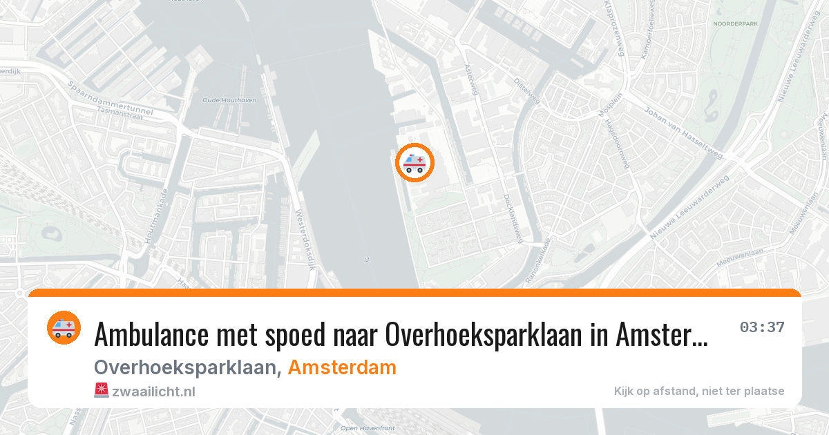 Ambulance met spoed naar Overhoeksparklaan in Amsterdam — 1 aug 2026