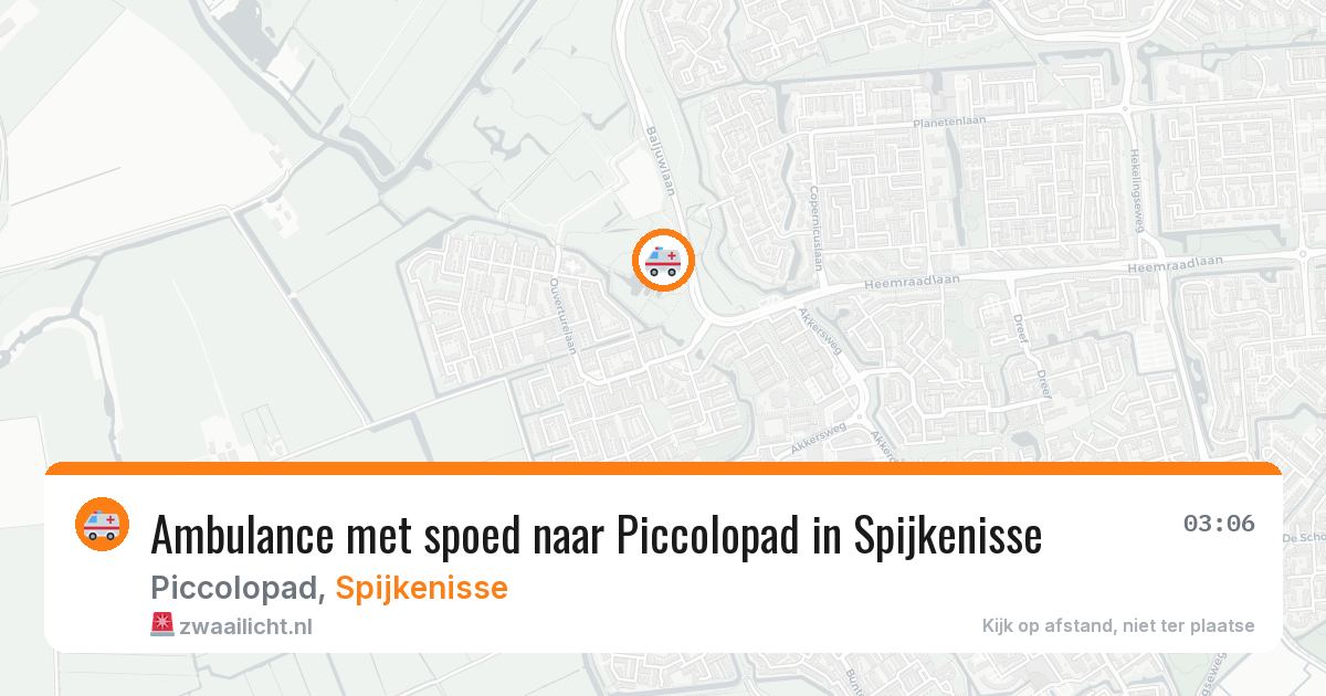 Ambulance met spoed naar Piccolopad in Spijkenisse — 26 mei 2026