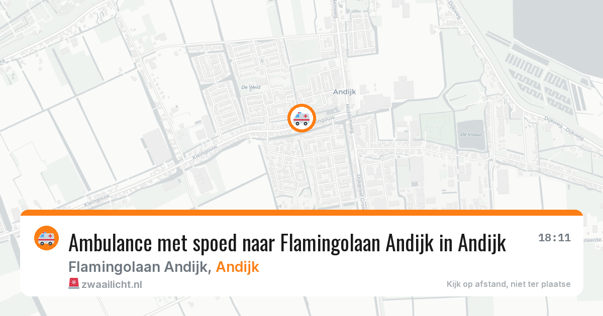 Ambulance met spoed naar Flamingolaan Andijk in Andijk — 30 jul 2026