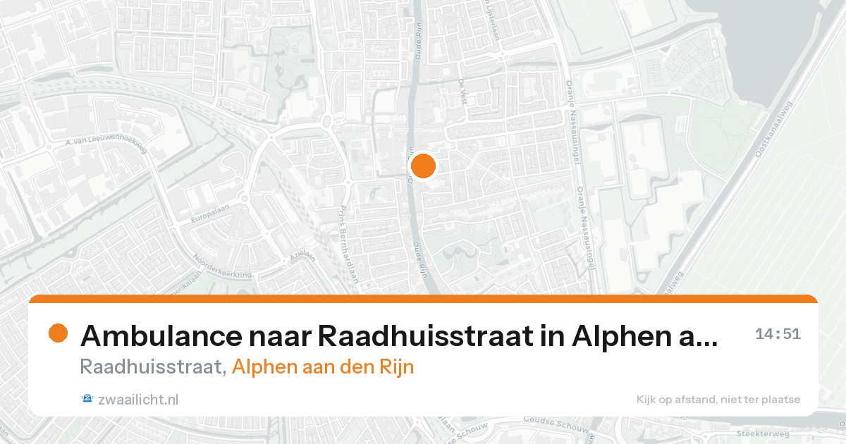 Ambulance naar Raadhuisstraat in Alphen aan den Rijn — 21 aug 2026