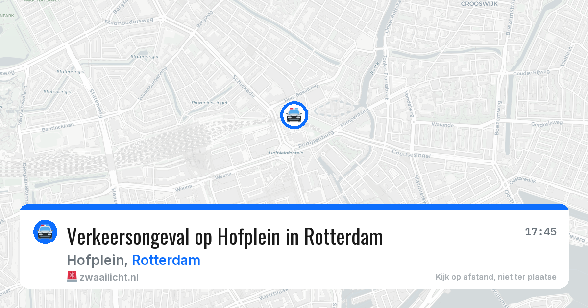 Verkeersongeval op Hofplein in Rotterdam — 10 jun 2026