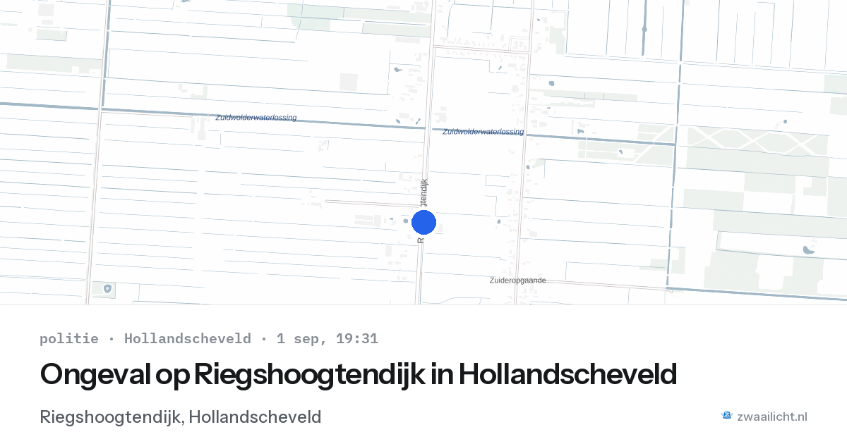 Ongeval op Riegshoogtendijk in Hollandscheveld — 1 sep 2026
