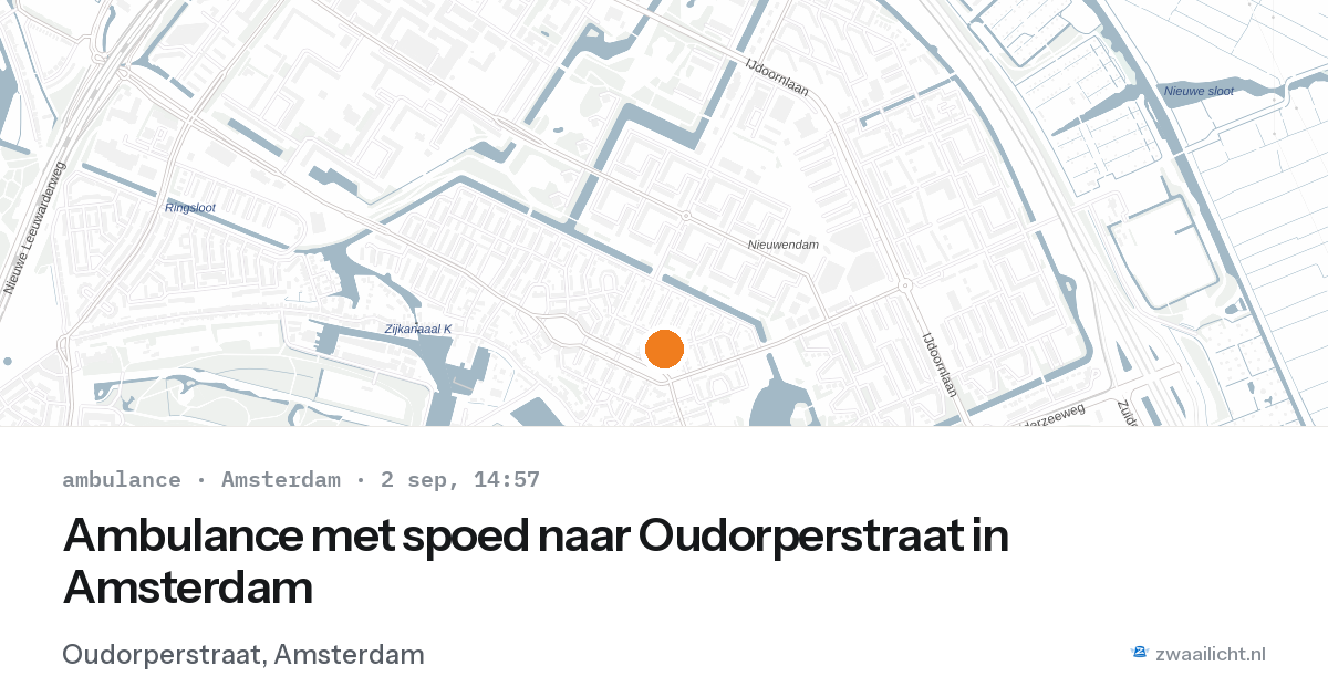 Ambulance met spoed naar Oudorperstraat in Amsterdam — 2 sep 2026