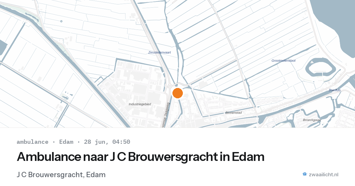Ambulance naar J C Brouwersgracht in Edam — 28 jun 2026
