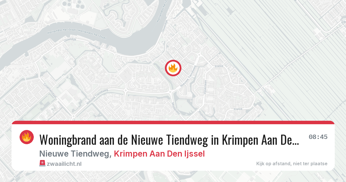 Woningbrand aan de Nieuwe Tiendweg in Krimpen Aan Den Ijssel — 10 aug 2026