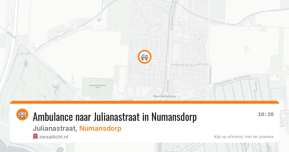 Ambulance naar Julianastraat in Numansdorp — 31 jul 2026
