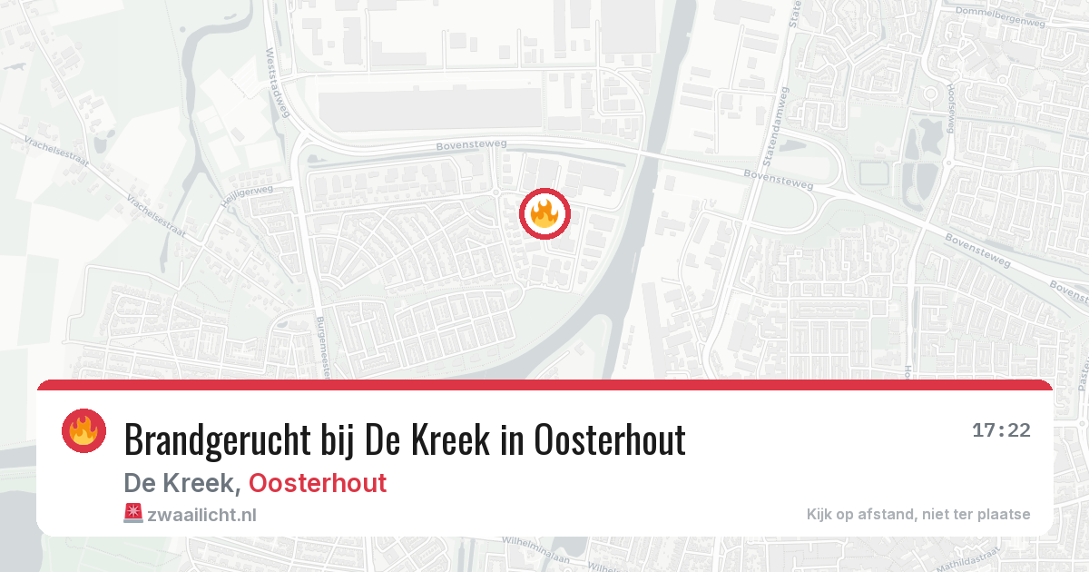 Brandgerucht bij De Kreek in Oosterhout — 9 jun 2026