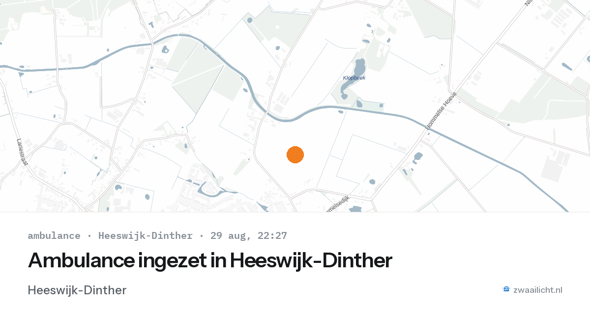 Ambulance ingezet in Heeswijk-Dinther — 29 aug 2026