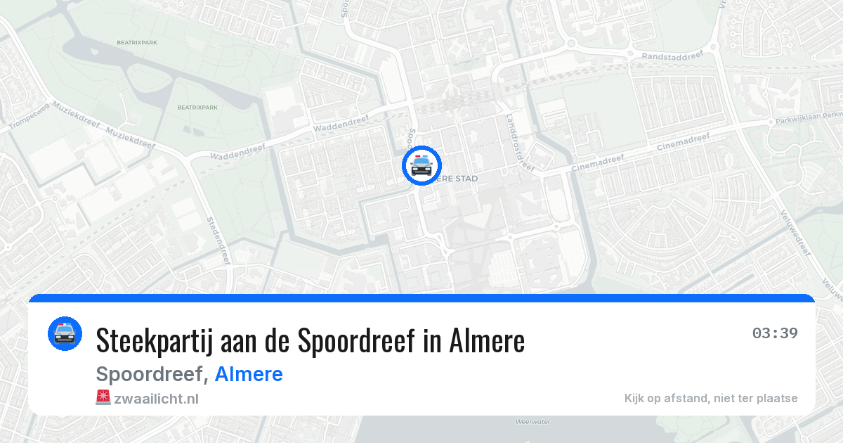 Steekpartij aan de Spoordreef in Almere — 21 jul 2026