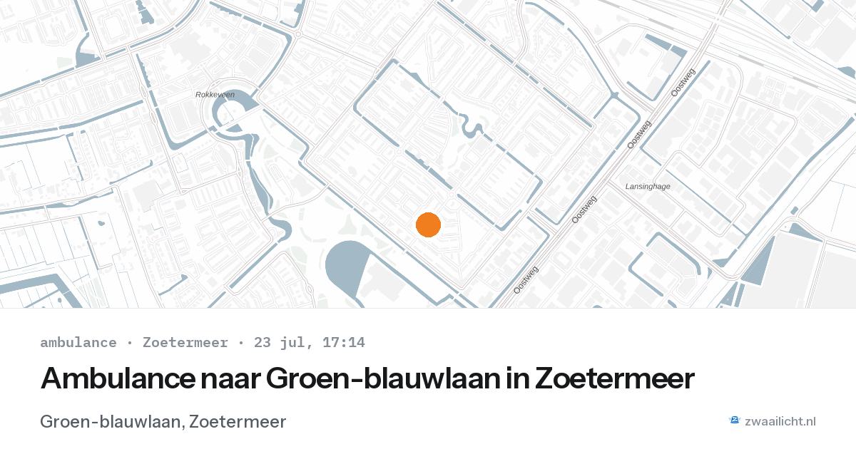 Ambulance naar Groen-blauwlaan in Zoetermeer — 23 jul 2026