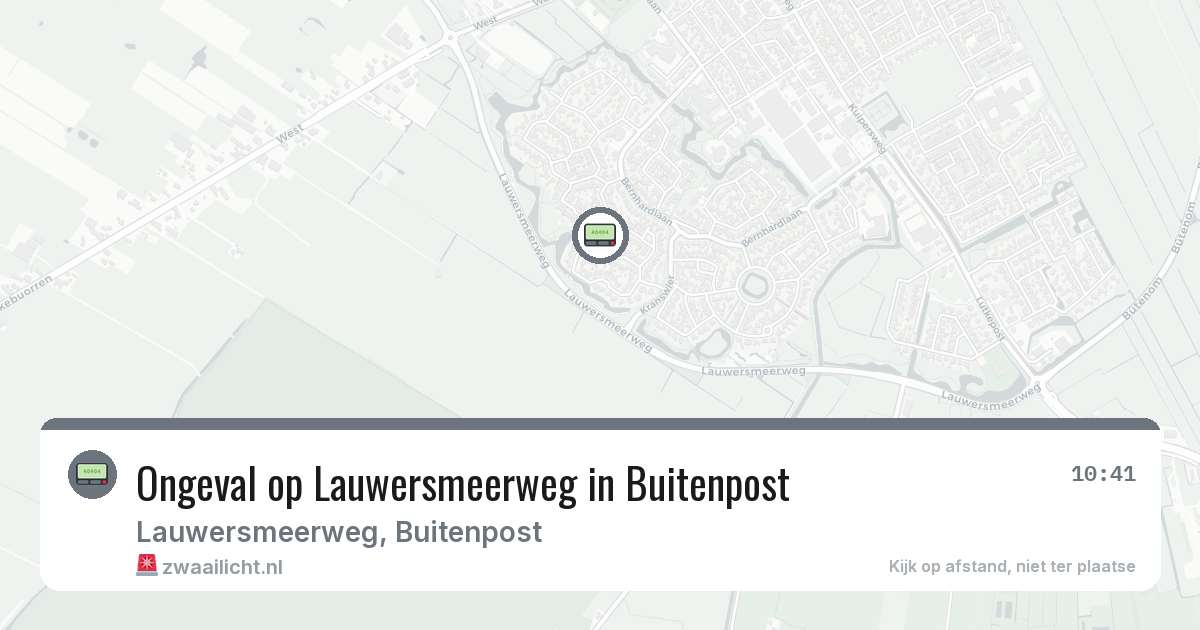 Ongeval op Lauwersmeerweg in Buitenpost — 7 feb 2026