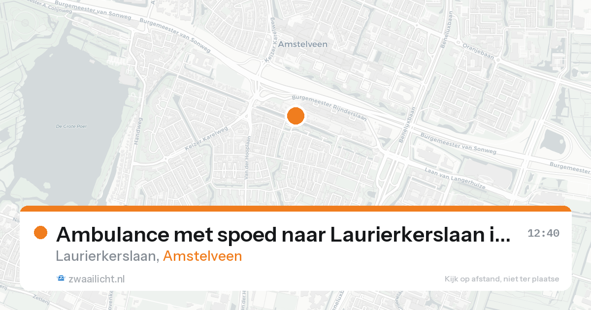 Ambulance met spoed naar Laurierkerslaan in Amstelveen — 31 jan 2026