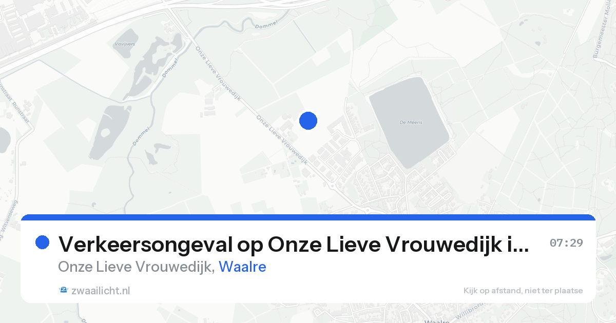 Verkeersongeval op Onze Lieve Vrouwedijk in Waalre — 25 aug 2026