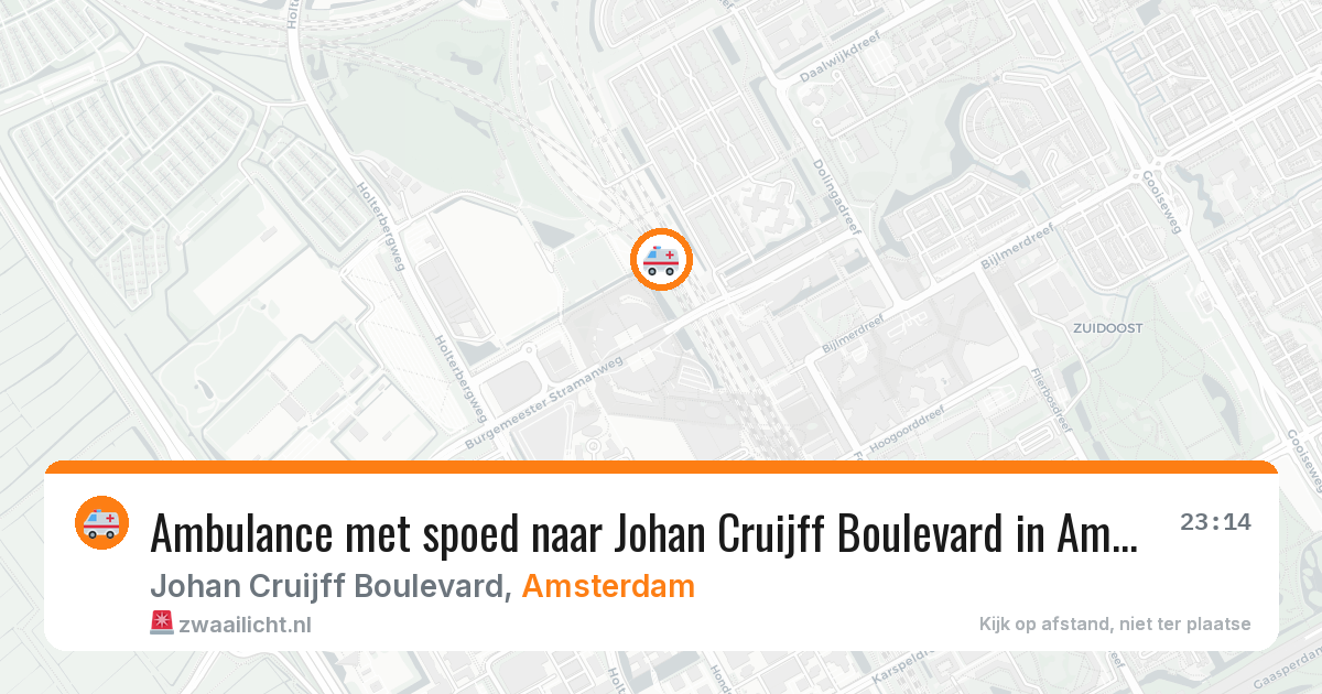 Ambulance met spoed naar Johan Cruijff Boulevard in Amsterdam — 5 jun 2026