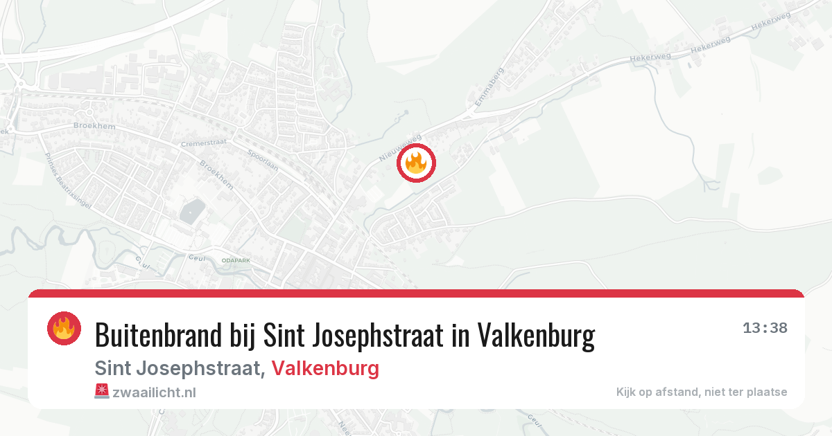 Buitenbrand bij Sint Josephstraat in Valkenburg — 15 jun 2026