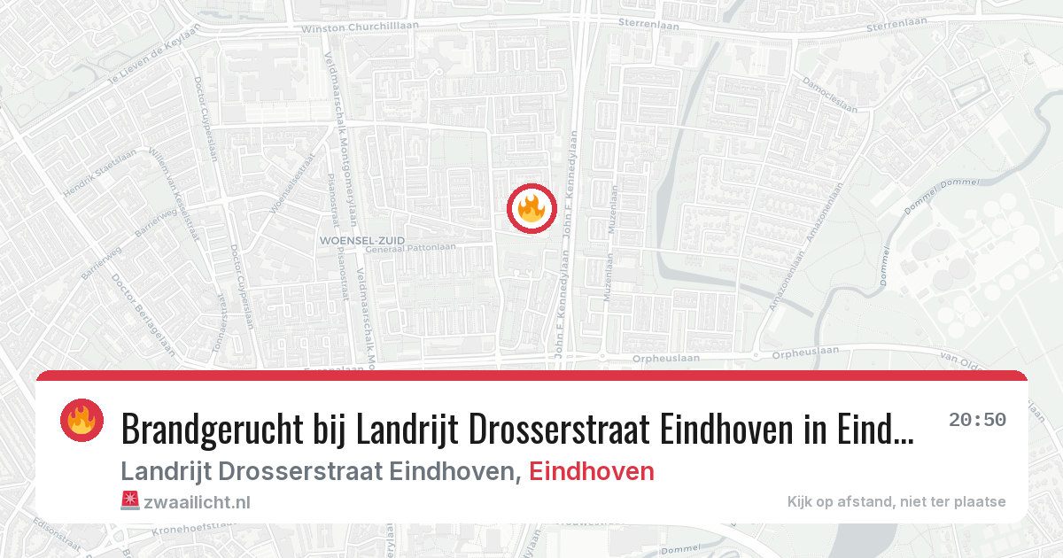 Brandgerucht bij Landrijt Drosserstraat Eindhoven in Eindhoven — 12 aug 2026