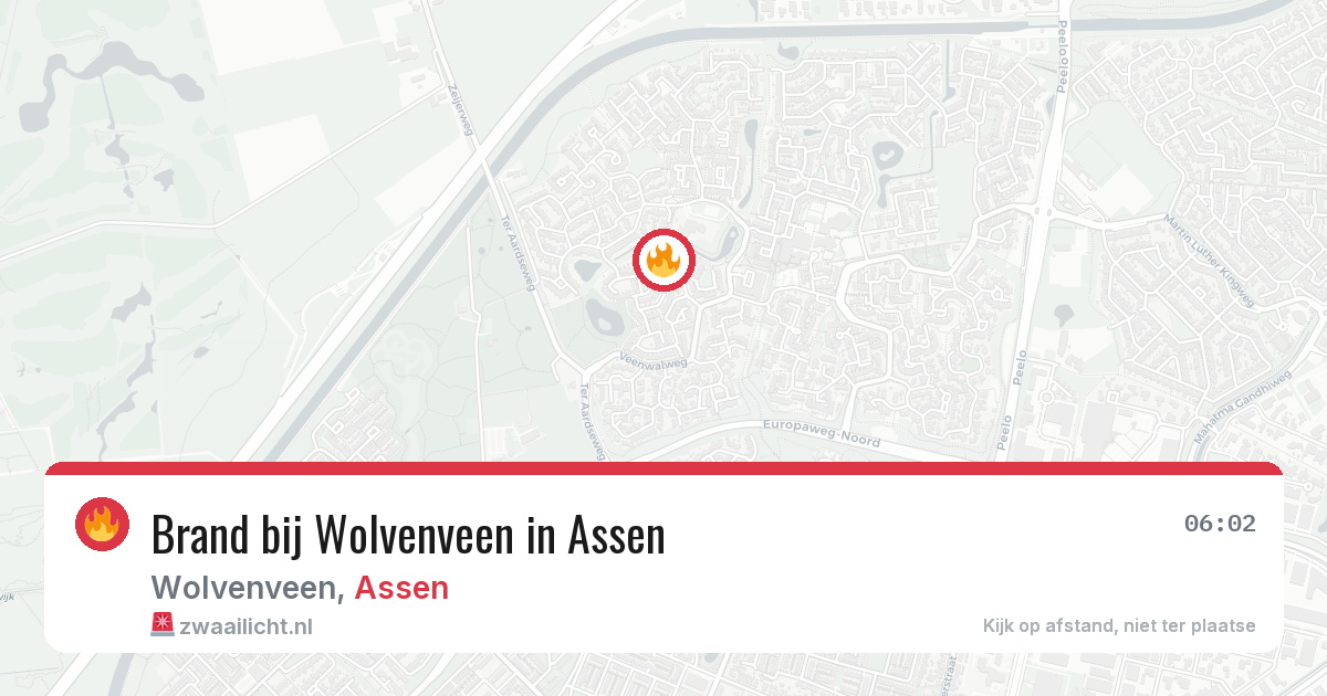 Brand bij Wolvenveen in Assen — 23 mei 2026