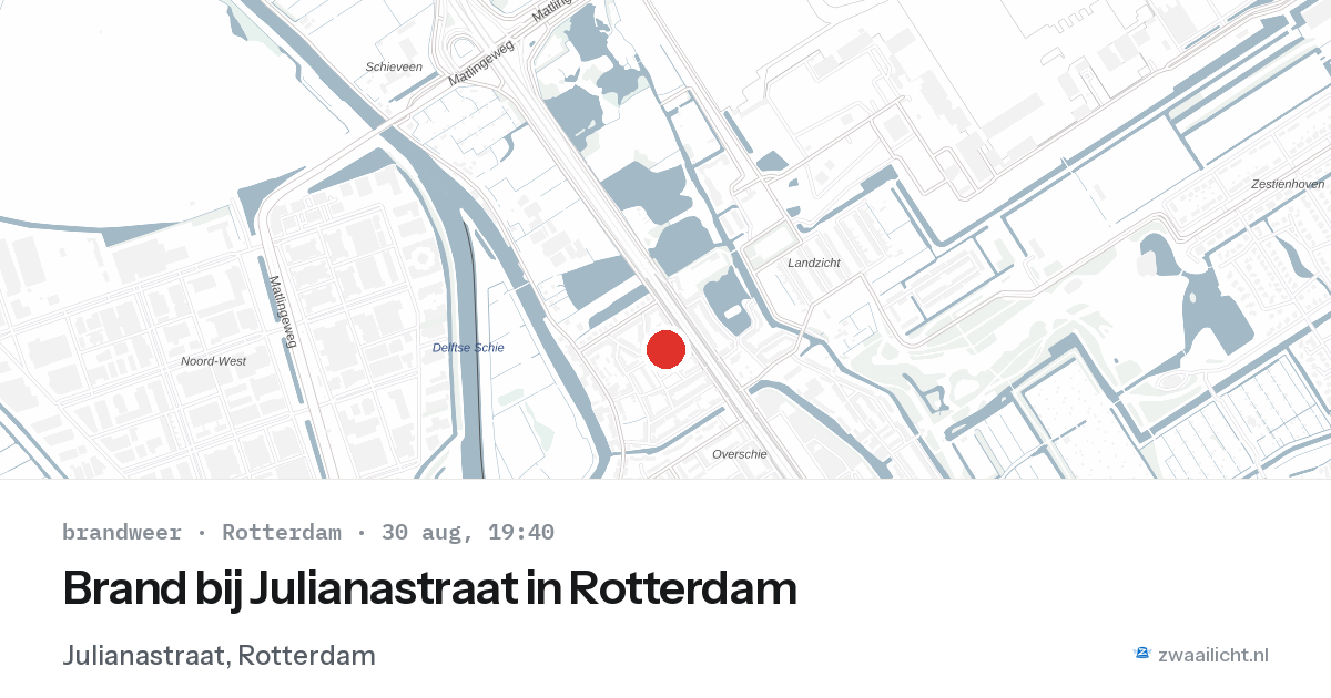 Brand bij Julianastraat in Rotterdam — 30 aug 2026