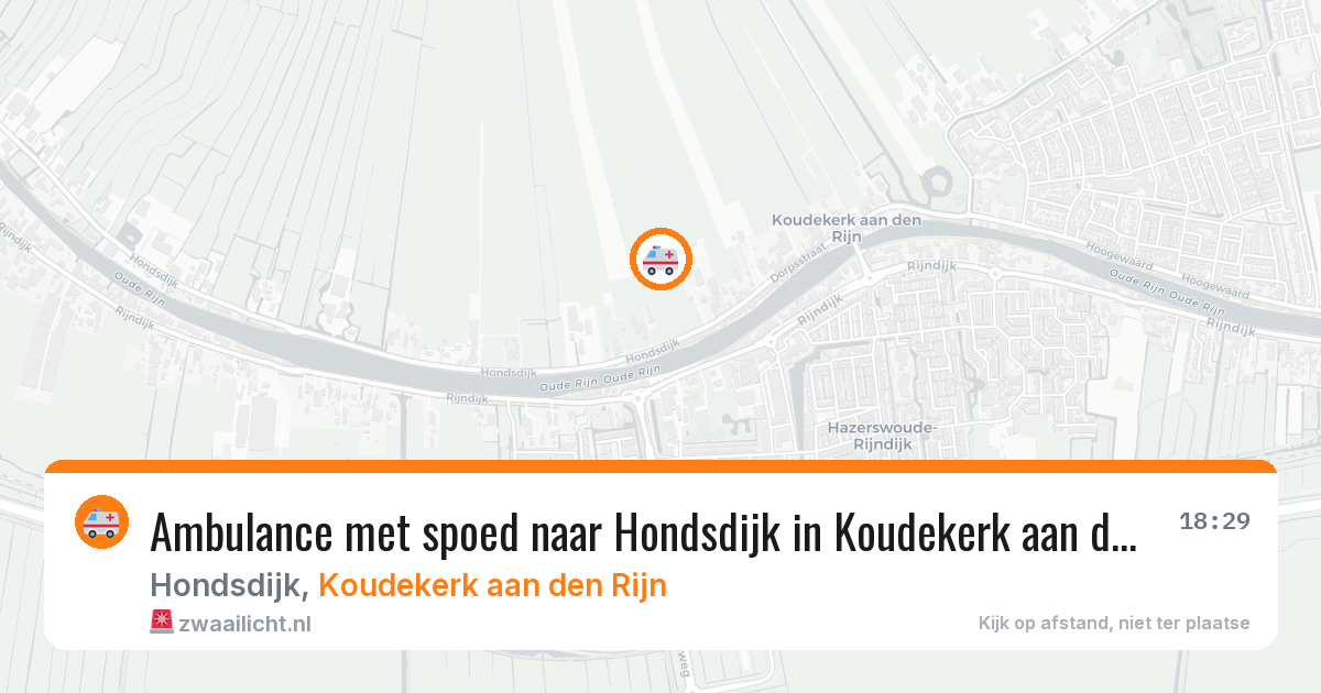 Ambulance met spoed naar Hondsdijk in Koudekerk aan den Rijn — 15 jul 2026