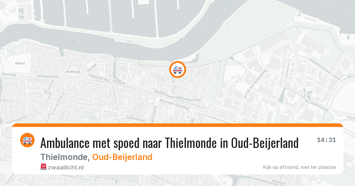 Ambulance met spoed naar Thielmonde in Oud-Beijerland — 2 jul 2026
