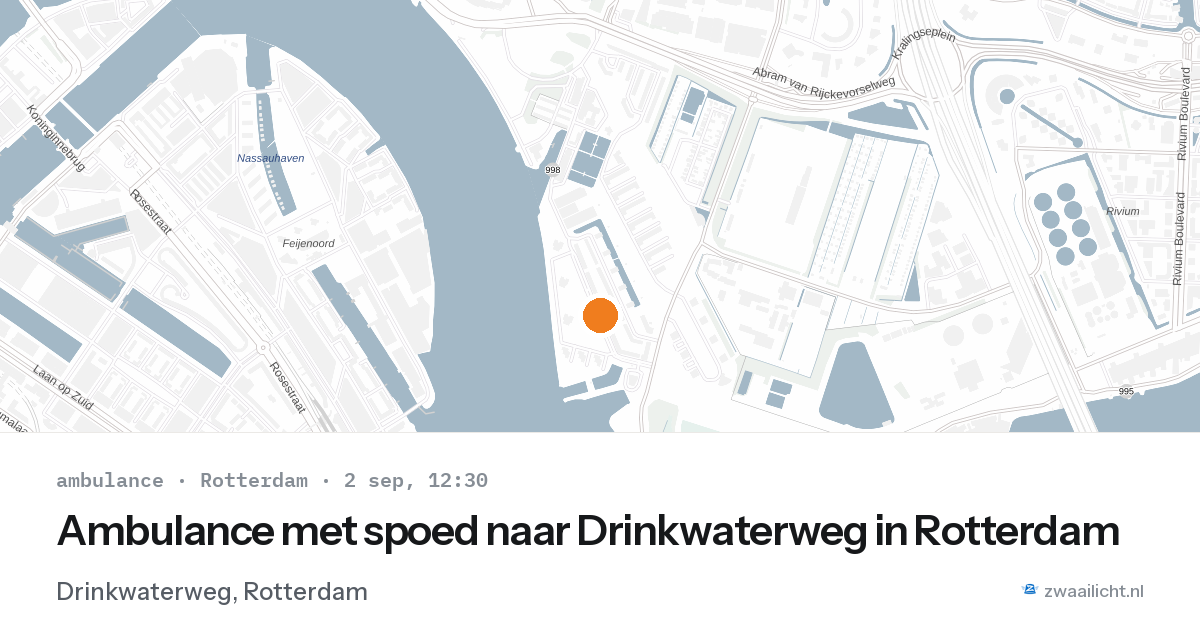 Ambulance met spoed naar Drinkwaterweg in Rotterdam — 2 sep 2026