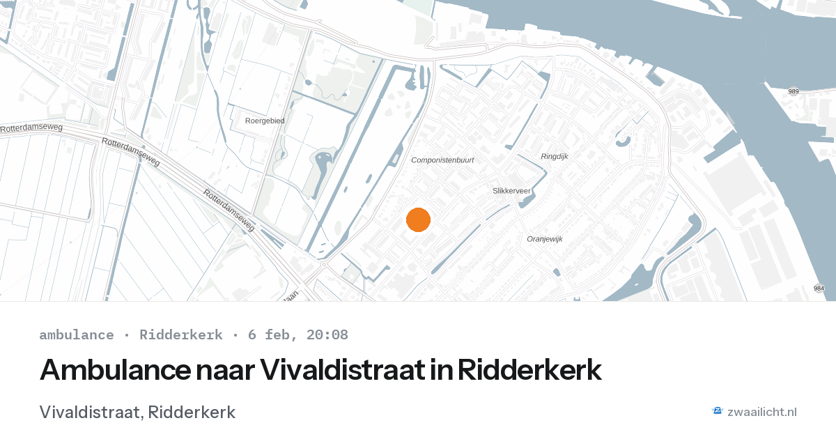 Ambulance naar Vivaldistraat in Ridderkerk — 6 feb 2026