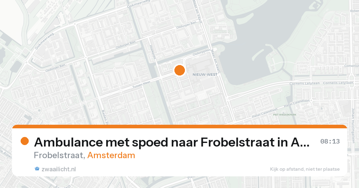 Ambulance met spoed naar Frobelstraat in Amsterdam — 16 aug 2026