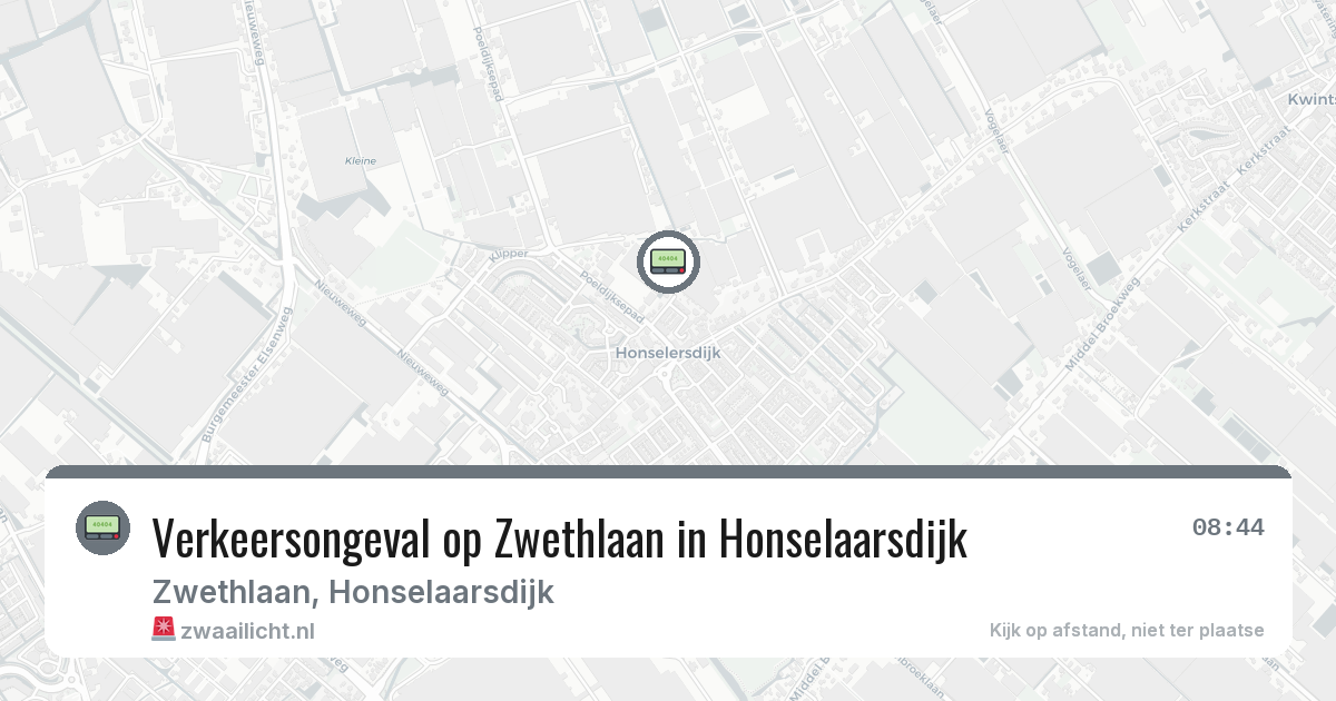 Verkeersongeval op Zwethlaan in Honselaarsdijk — 26 feb 2026