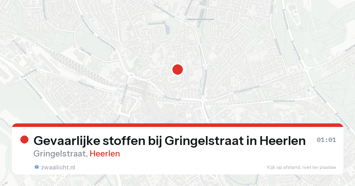 Gevaarlijke stoffen bij Gringelstraat in Heerlen — 17 aug 2026