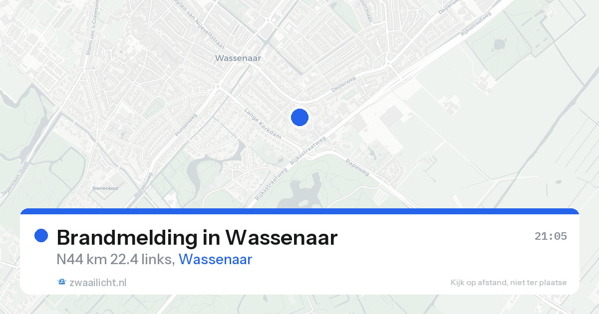 Brandmelding in Wassenaar — 15 aug 2026