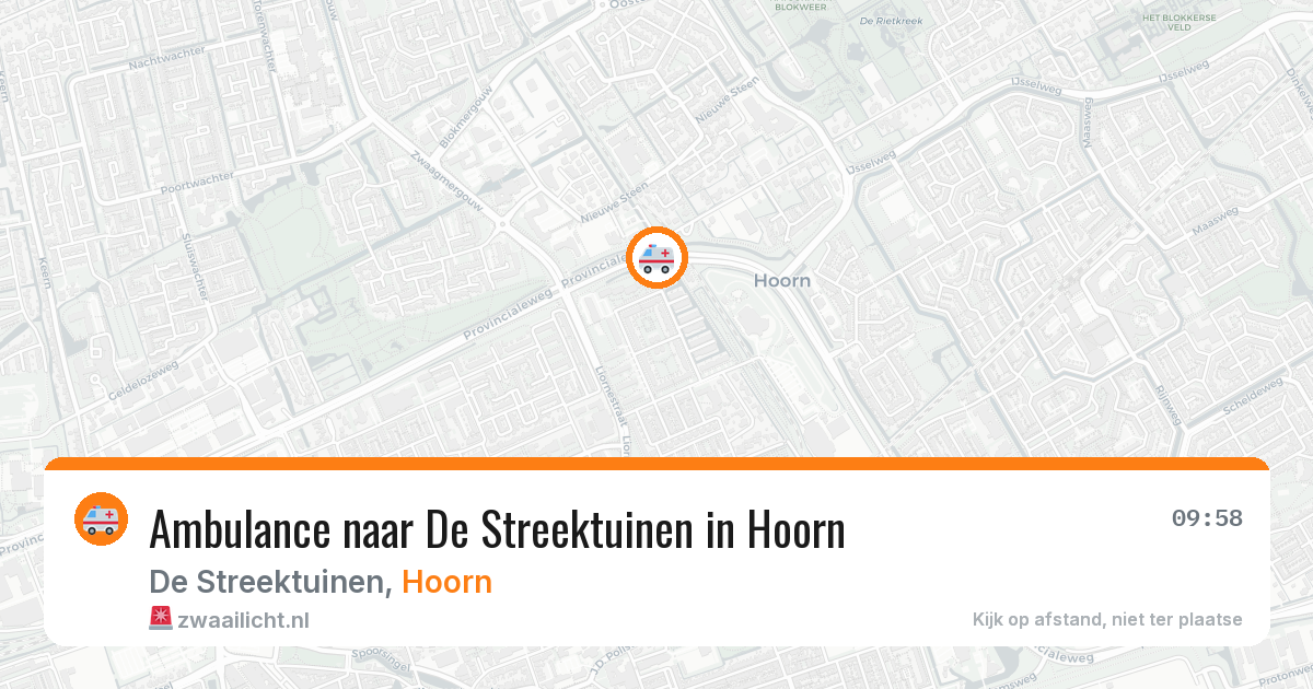 Ambulance naar De Streektuinen in Hoorn — 28 jun 2026