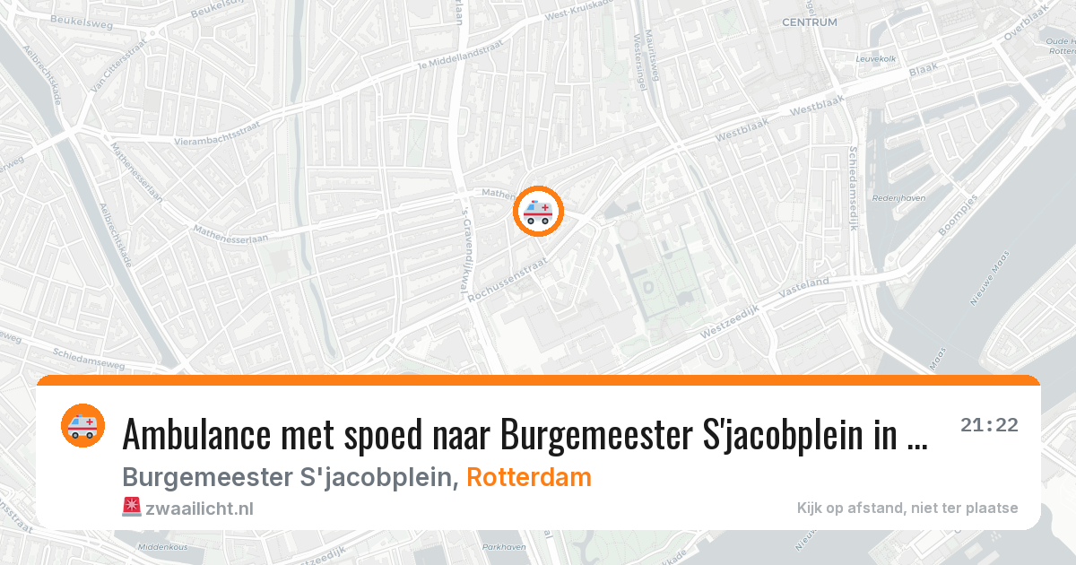 Ambulance met spoed naar Burgemeester S'jacobplein in Rotterdam — 1 jun 2026