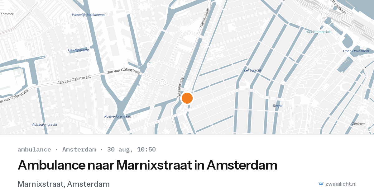 Ambulance naar Marnixstraat in Amsterdam — 30 aug 2026