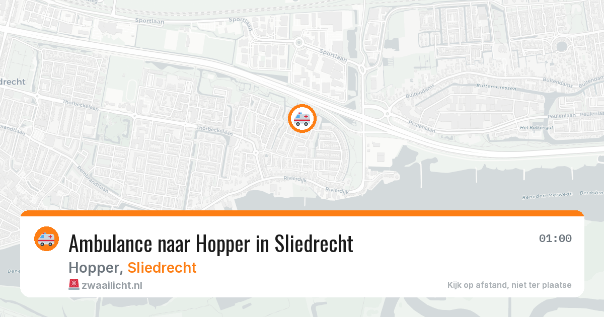 Ambulance naar Hopper in Sliedrecht — 6 jul 2026