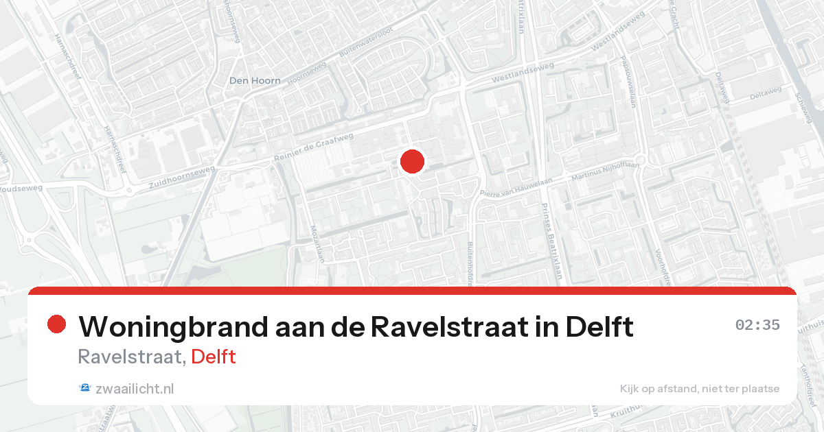 Woningbrand aan de Ravelstraat in Delft — 25 aug 2026