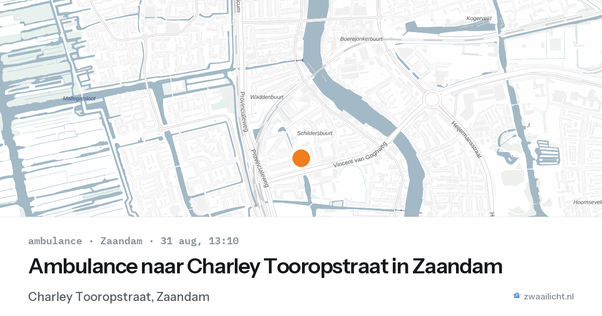 Ambulance naar Charley Tooropstraat in Zaandam — 31 aug 2026
