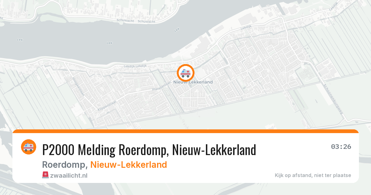 P2000 Melding Roerdomp, Nieuw-Lekkerland — 1 mrt 2026