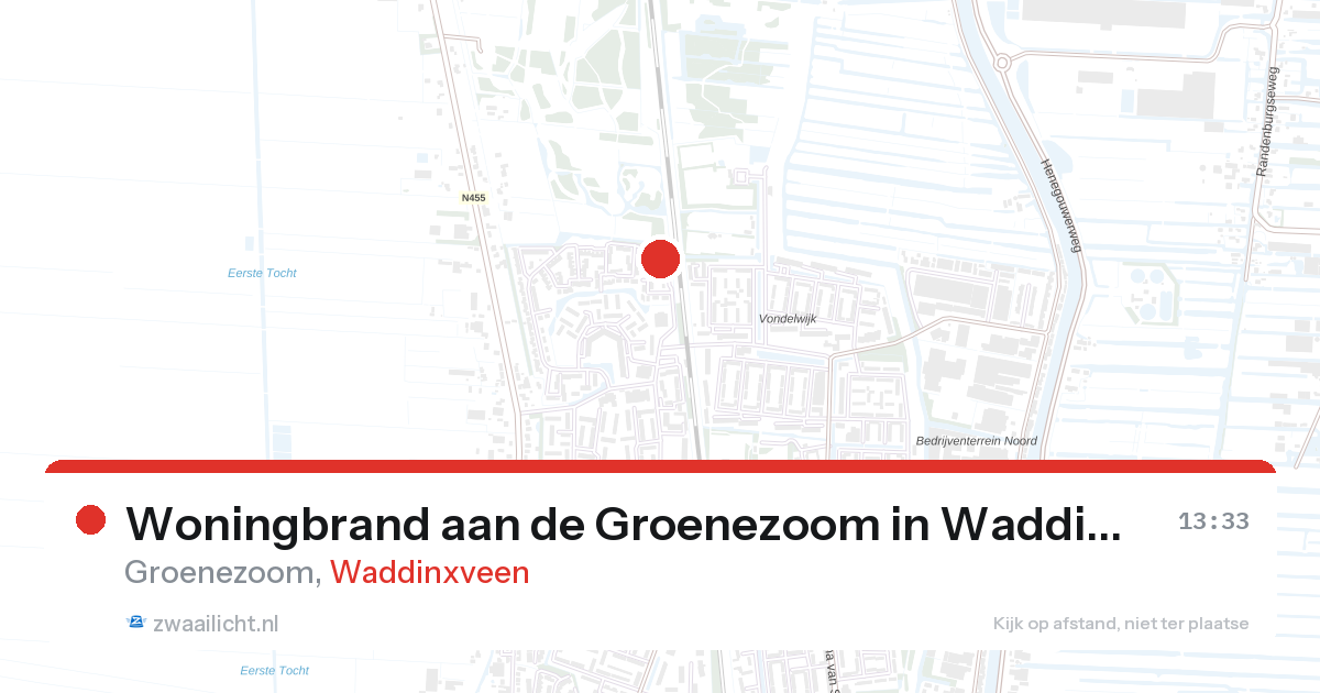 Woningbrand aan de Groenezoom in Waddinxveen — 10 mei 2026