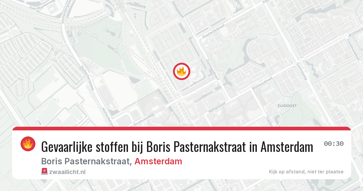 Gevaarlijke stoffen bij Boris Pasternakstraat in Amsterdam — 5 apr 2026