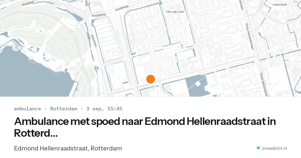 Ambulance met spoed naar Edmond Hellenraadstraat in Rotterdam — 3 sep 2026