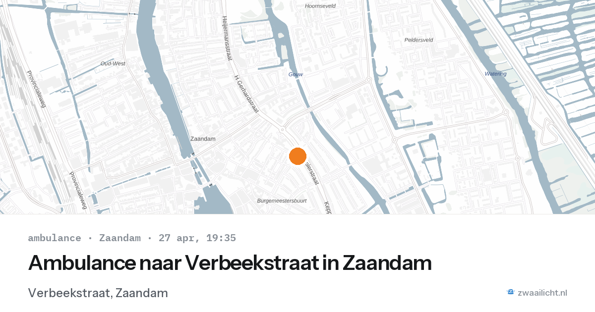 Ambulance naar Verbeekstraat in Zaandam — 27 apr 2026