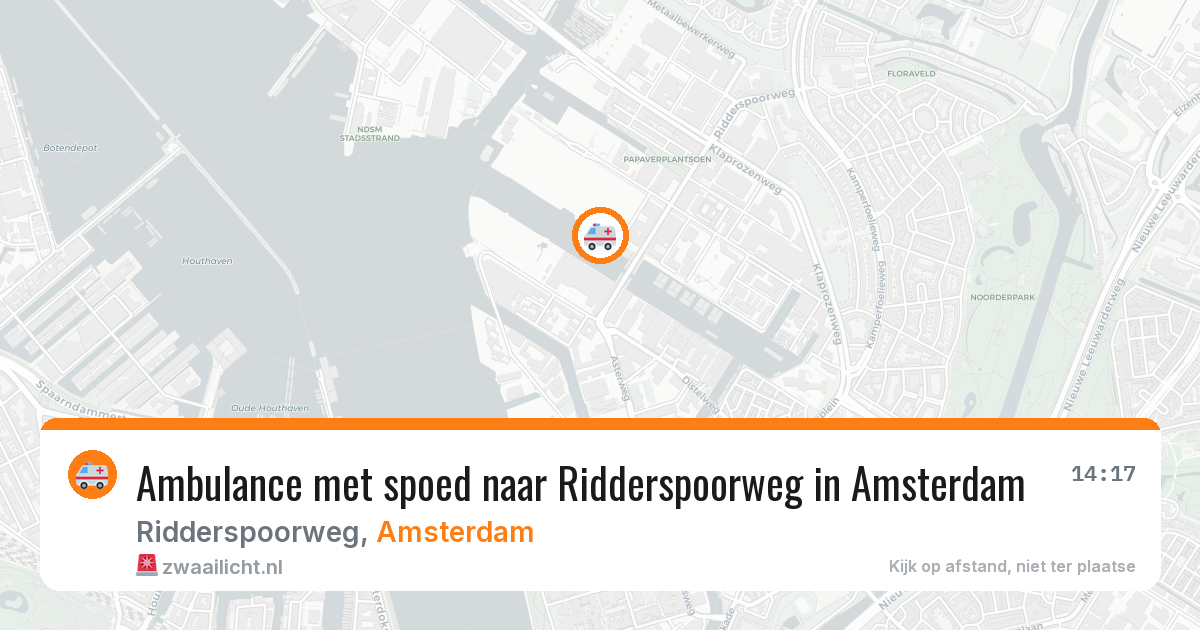 Ambulance met spoed naar Ridderspoorweg in Amsterdam — 18 mei 2026