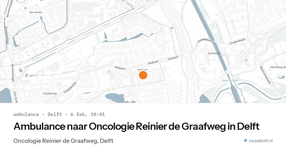 Ambulance naar Oncologie Reinier de Graafweg in Delft — 6 feb 2026