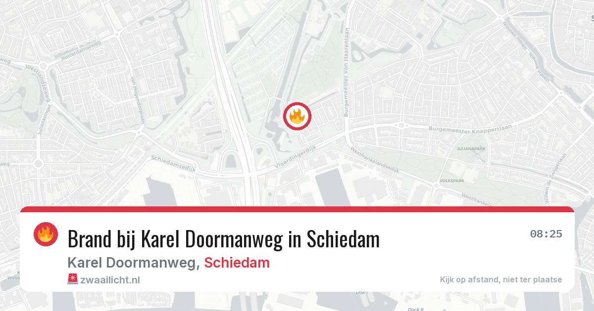 Brand bij Karel Doormanweg in Schiedam — 29 jan 2026