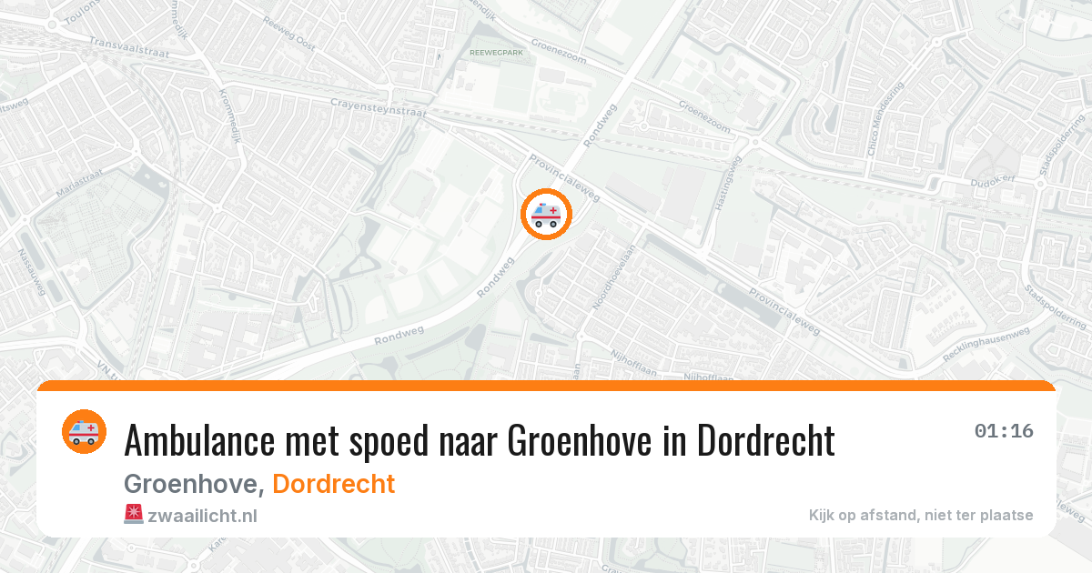 Ambulance met spoed naar Groenhove in Dordrecht — 29 jul 2026
