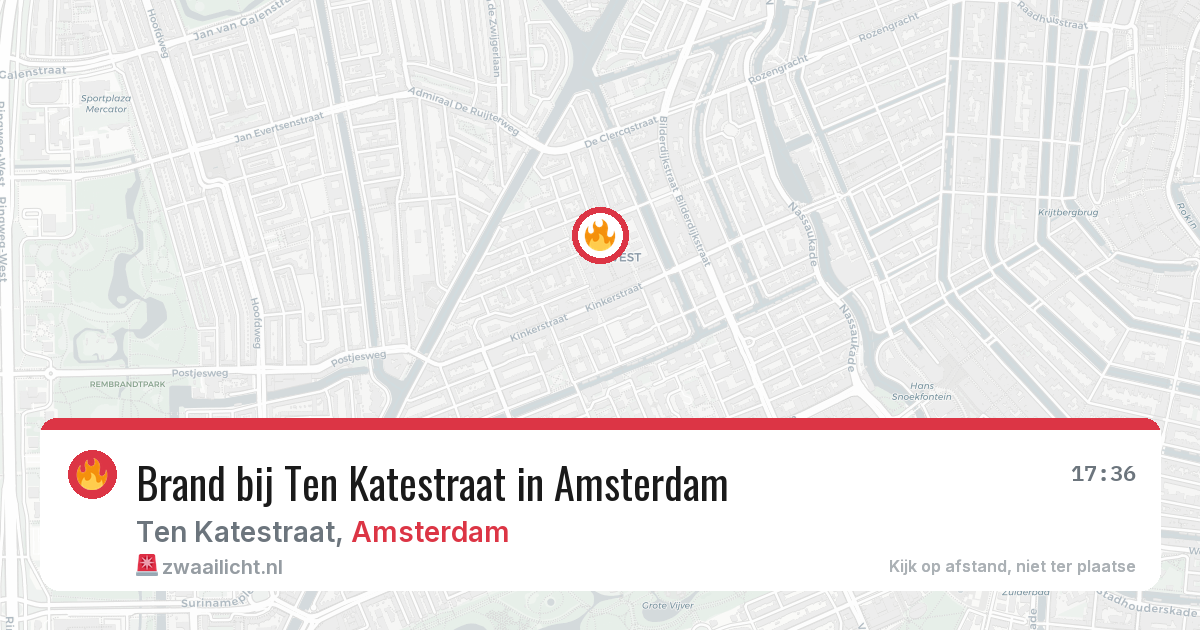 Brand bij Ten Katestraat in Amsterdam — 7 jun 2026