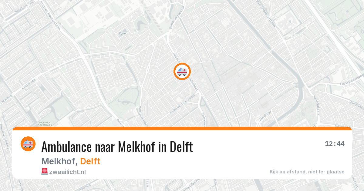 Ambulance naar Melkhof in Delft — 24 mei 2026