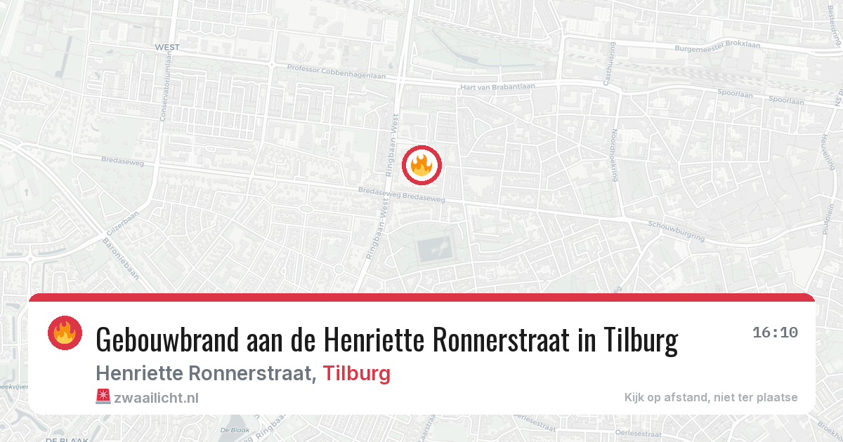 Gebouwbrand aan de Henriette Ronnerstraat in Tilburg — 4 mrt 2026
