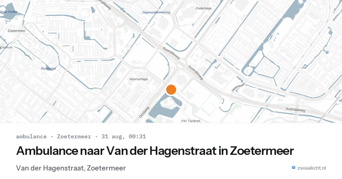 Ambulance naar Van der Hagenstraat in Zoetermeer — 30 aug 2026