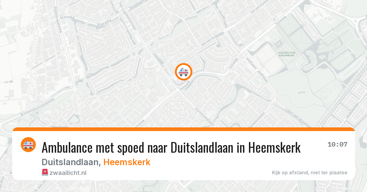 Ambulance met spoed naar Duitslandlaan in Heemskerk — 27 apr 2026